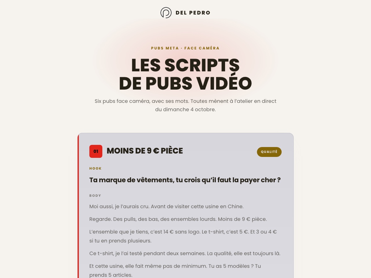 Aperçu des scripts de créas