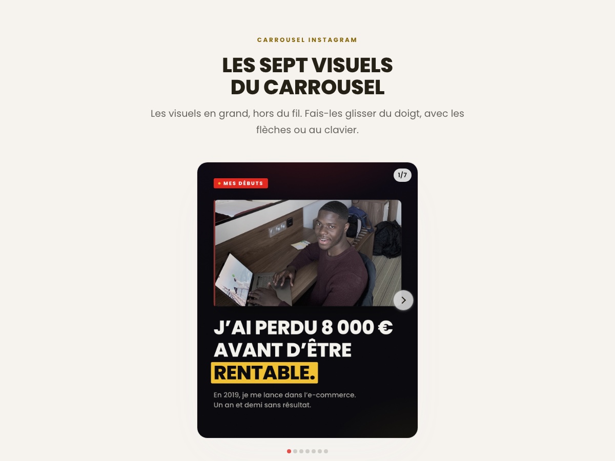 Aperçu du carrousel