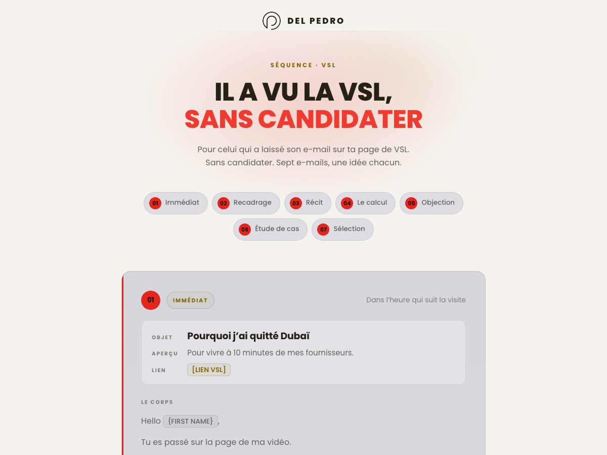 Aperçu de la séquence après la VSL
