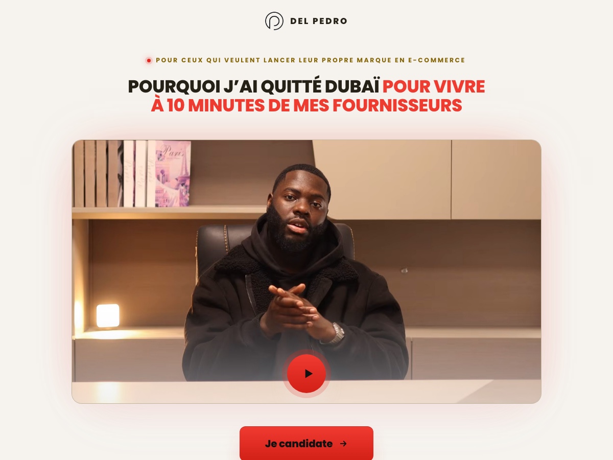 Aperçu de la page de la VSL